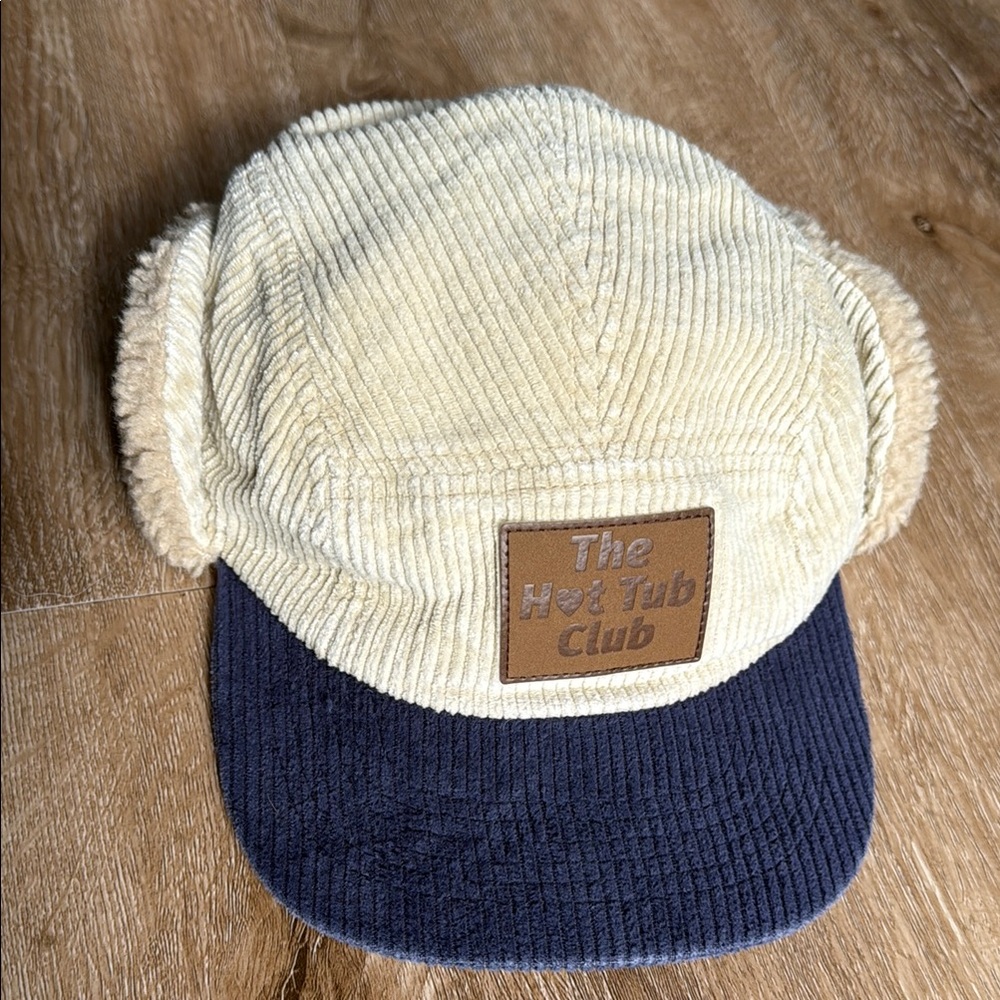 The Hot Tub Club Corduroy Hat - Cream and Navy